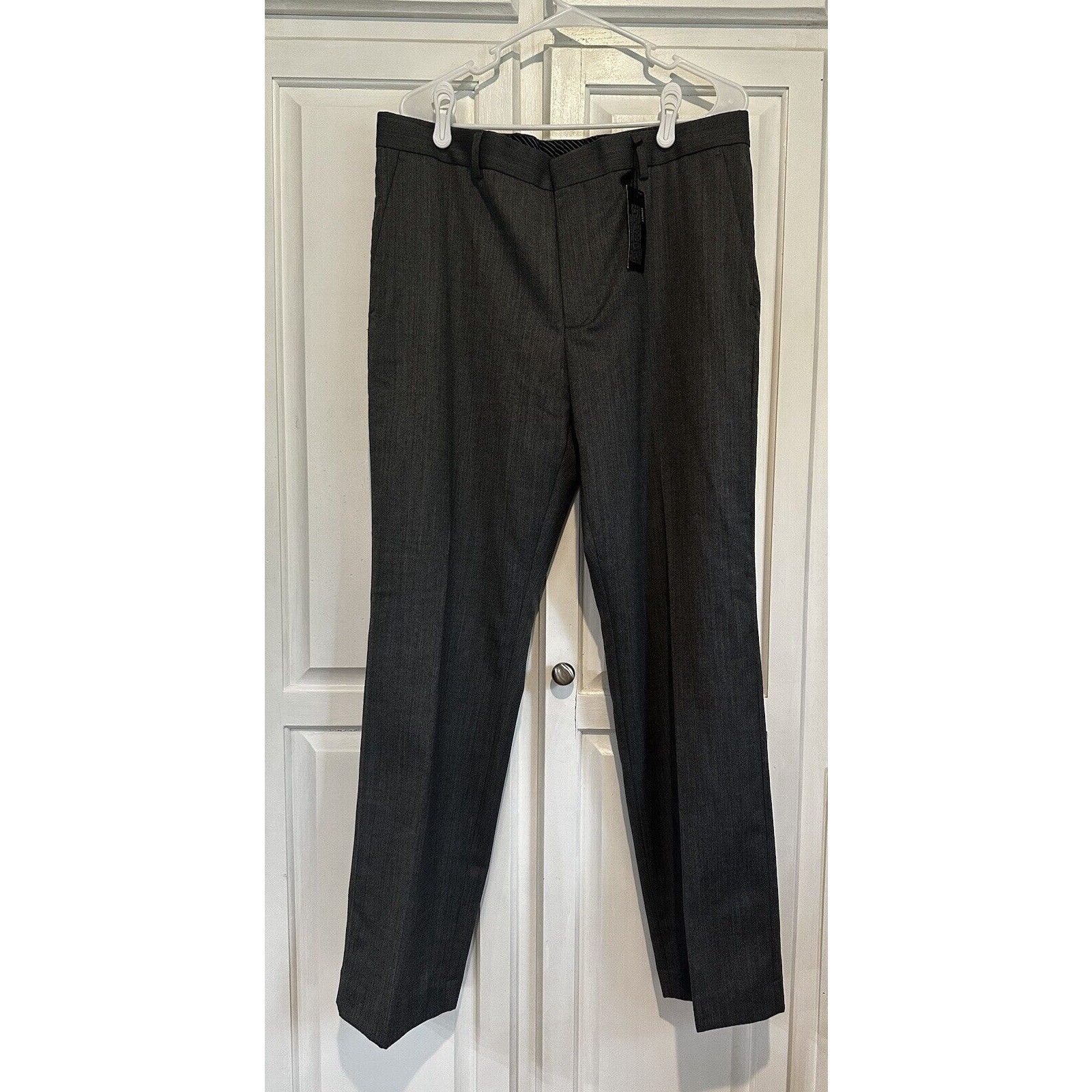 Nwt Express Producer Dress Pants Size 36 X 32 Wool Blend Modern Fit Flat Front